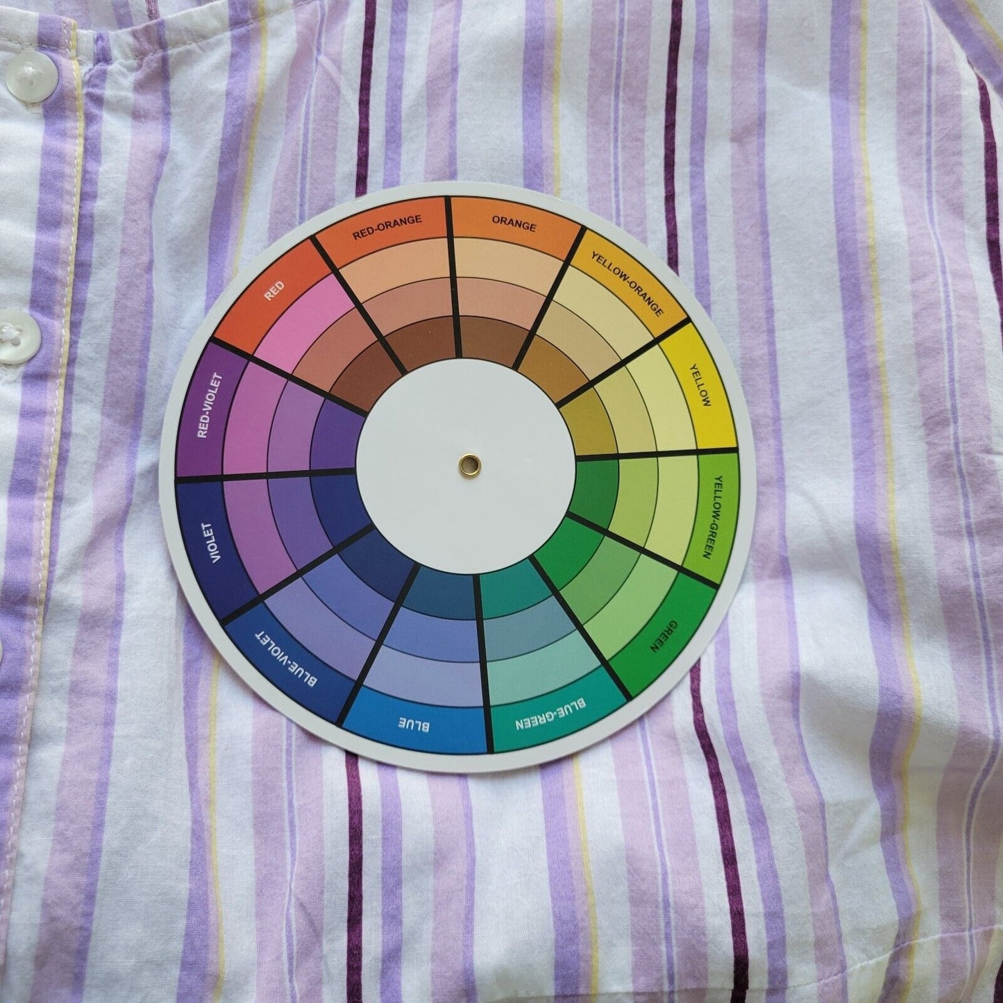 Soft Focus Womens Top 20W Puff Sleeve Purple Stripe Button Up Lightweight Cotton