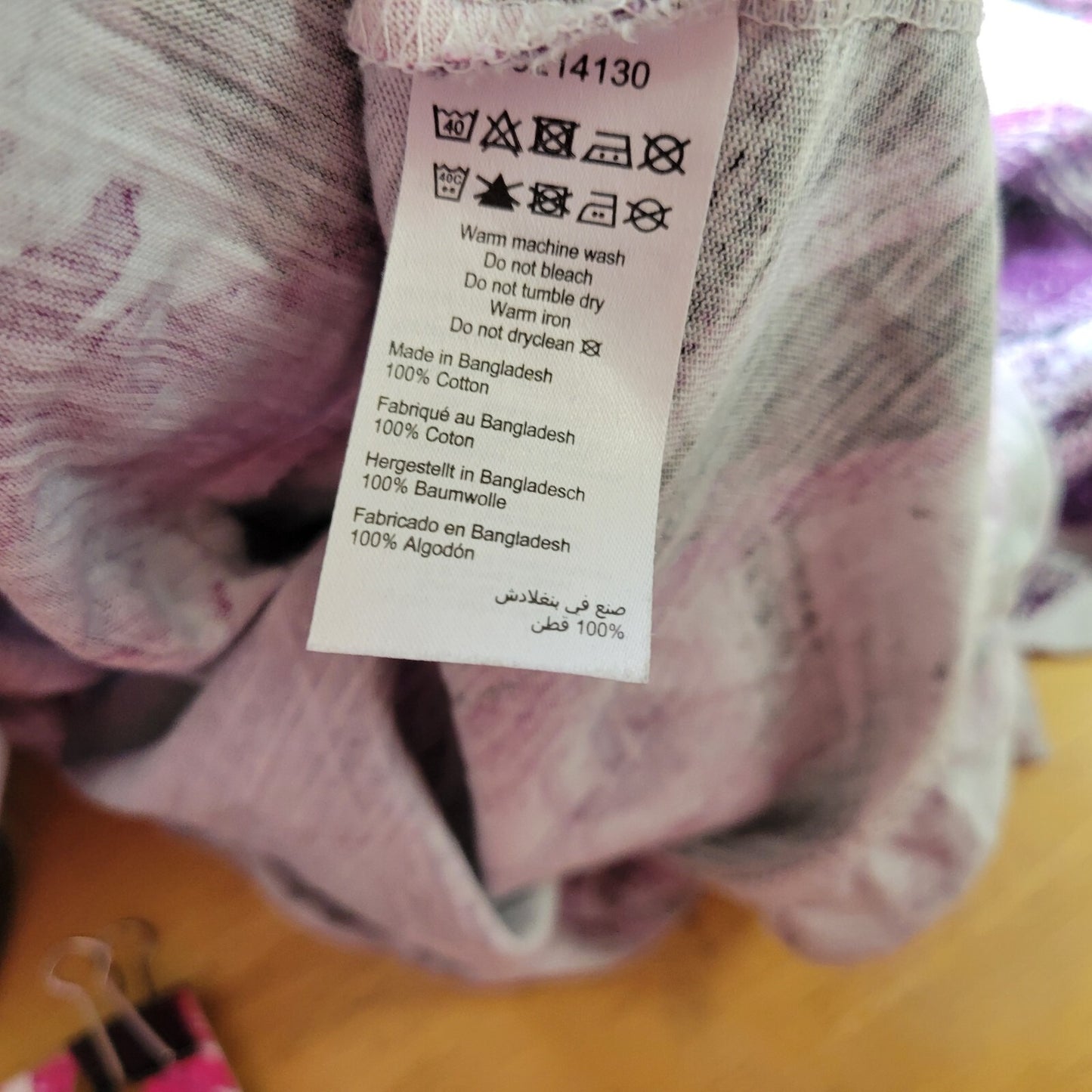 Zim Zoe Womens Top 22 24 Plus Tee Purple Watercolor Cotton Ruffle Casual Comfy