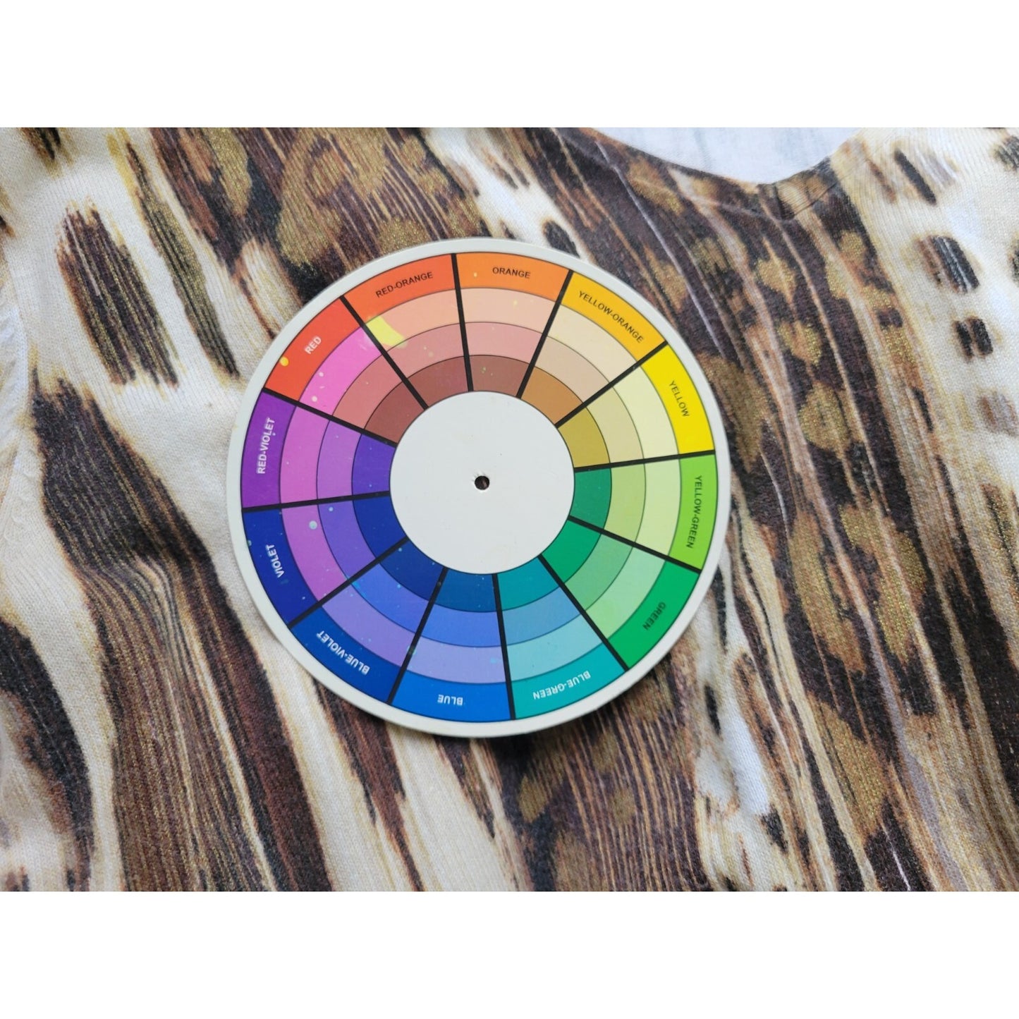 Chicos Womens Top 3 Standard Extra Large Long Sleeve Brown Watercolor Casual