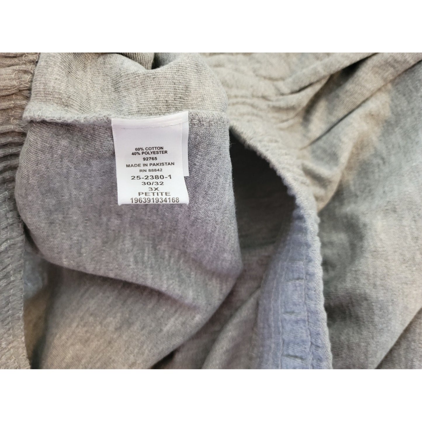 Woman Within Womens Pants 3XP Plus Jogger Comfy Lightweight Drawstring Gray