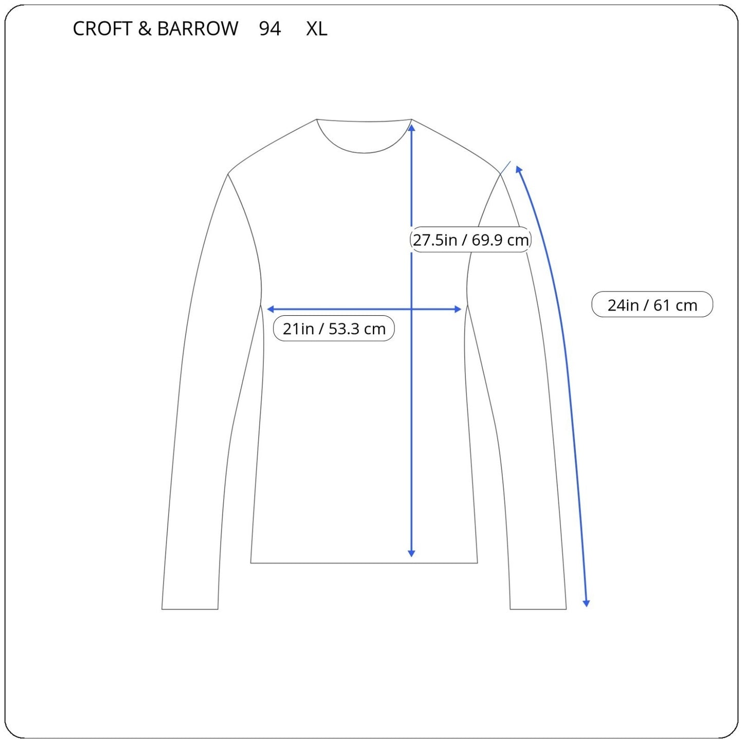 Croft & Barrow Women's XL Gray Tan Geometric Cotton Jersey Long Sleeve T-Shirt