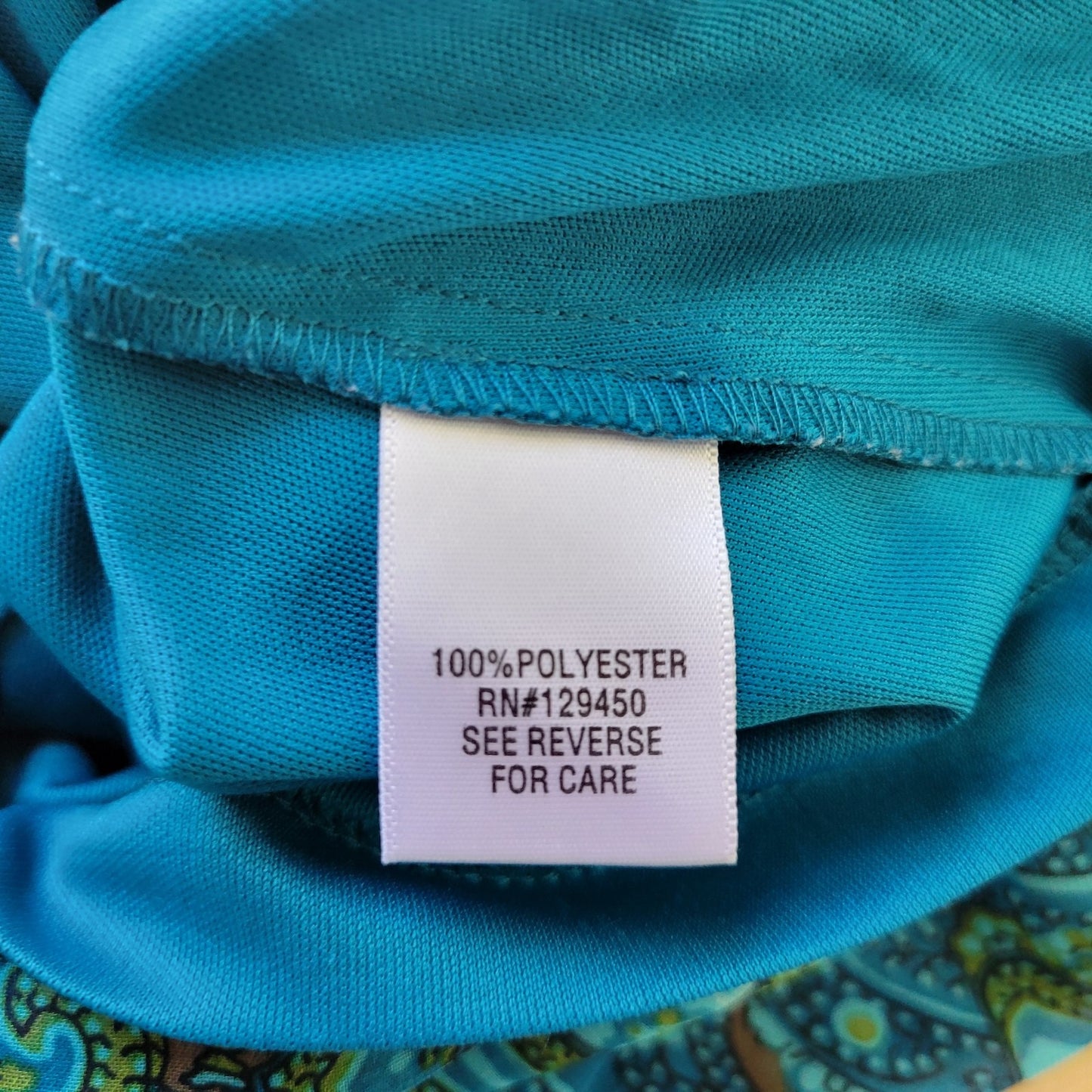 Apt 9 Womens Top 2X Plus 3/4 Sleeve Blue Geometric Sheer with Cami Lightweight