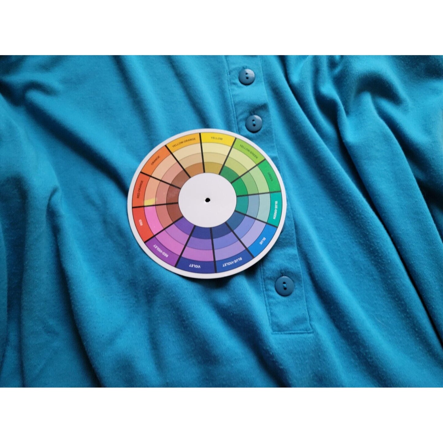 Roamans Womens Top 4X Plus Short Sleeve 1/4 Button Blue Casual Basic Stretch