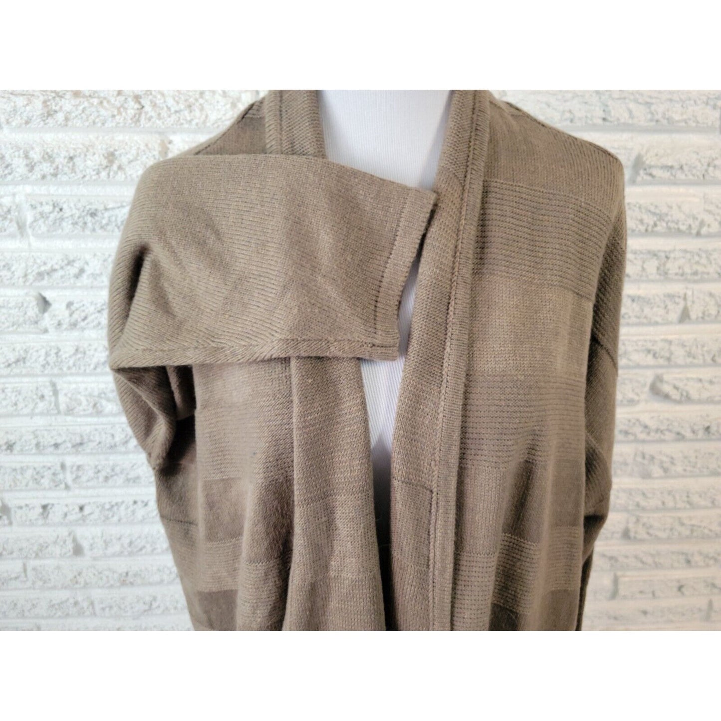 Design History Womens Sweater 3X Plus Cardigan Open Gray Acrylic Office New