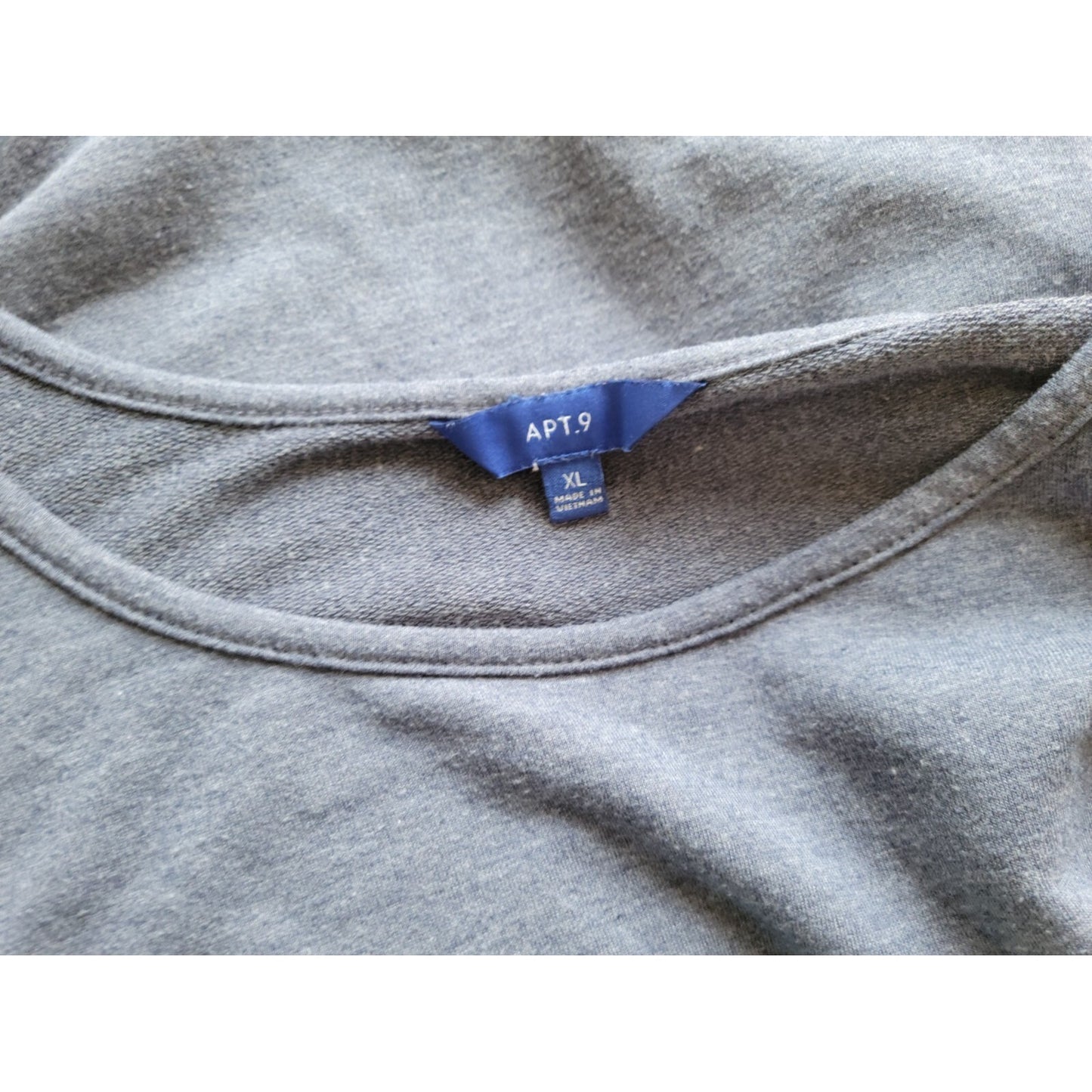 Apt 9 Women Top Extra Large XL Tunic Knit Blue Cut Out Sleeves Asymmetric Casual