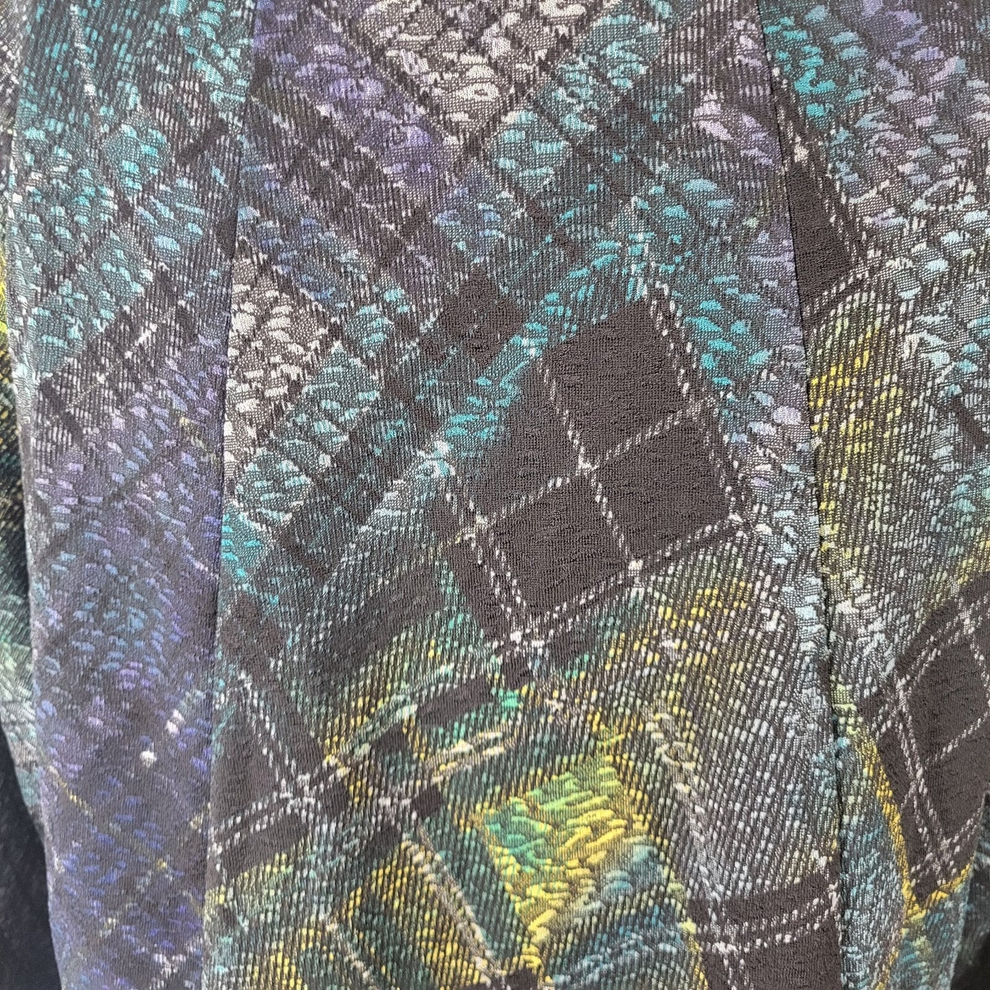 Catherines Womens Top 0X Plus 14 16 Tunic 3/4 Sleeve Mesh Hem Blue Black Plaid