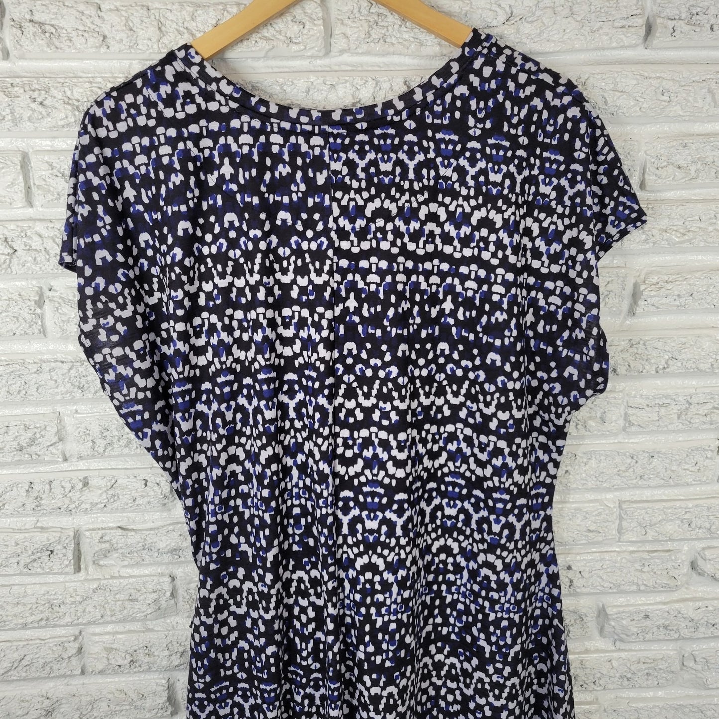 Nicole Miller Womens Dress XXL Plus Sleeveless Black Geometric Poly Blend Casual