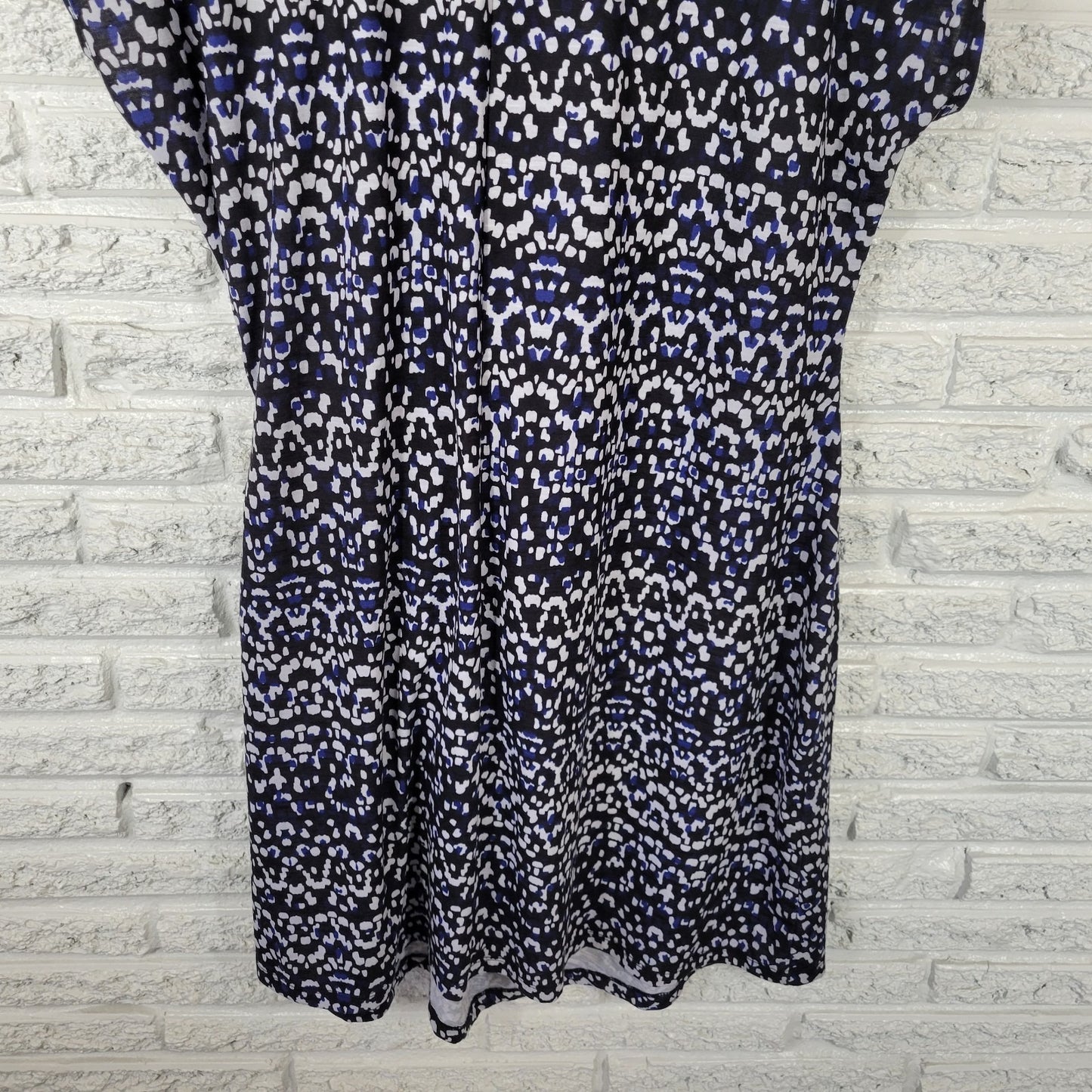 Nicole Miller Womens Dress XXL Plus Sleeveless Black Geometric Poly Blend Casual