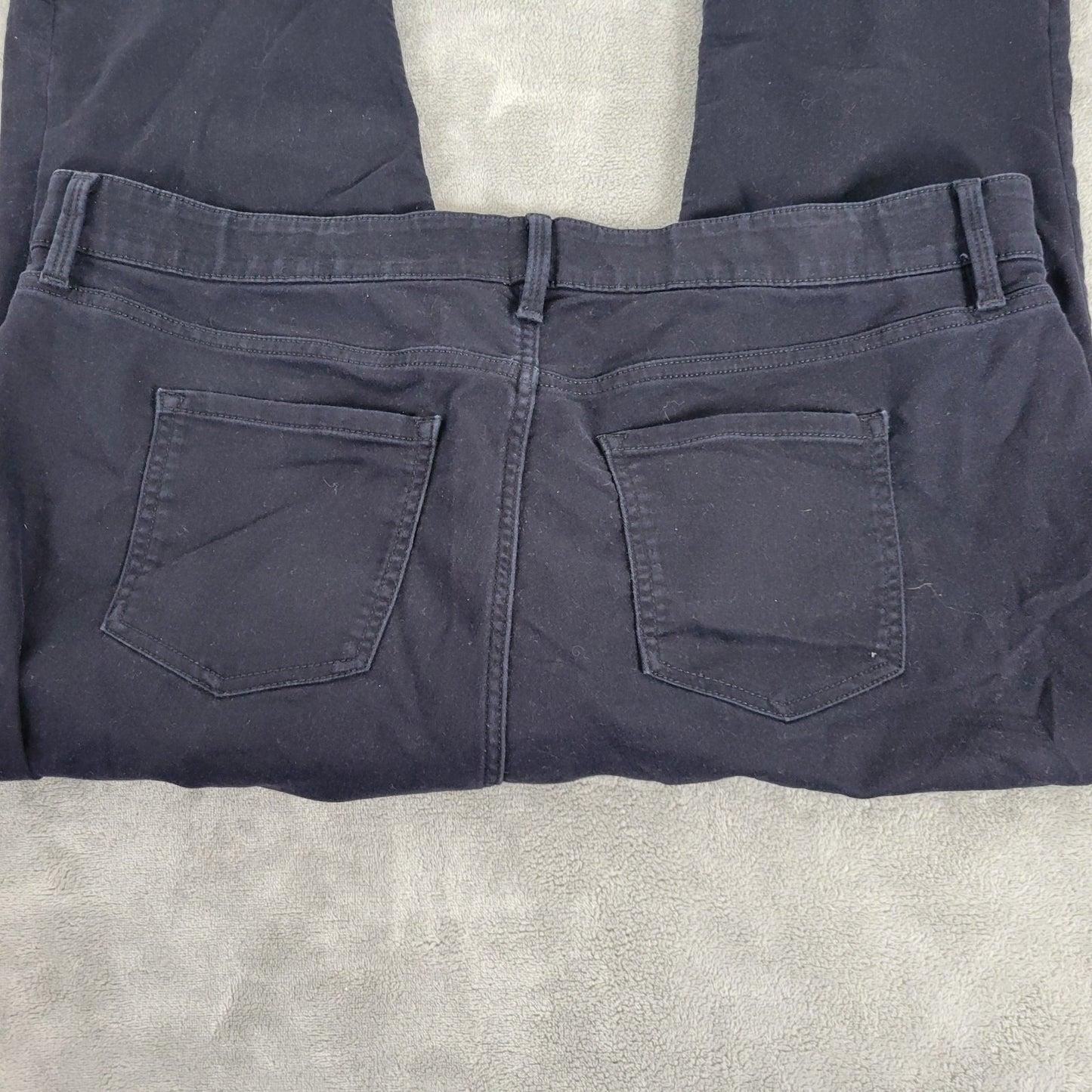 Liz Claiborne Womens Jeans 18W Plus Sara Crop Capri Comfort Indigo Blue Zip Fly