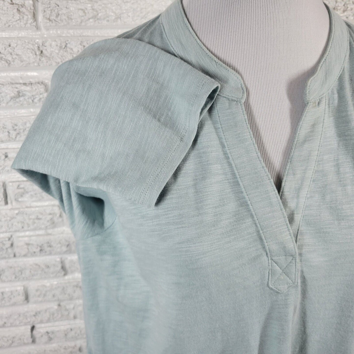 Chicos Womens Top 3 Standard XL Tunic 3/4 Sleeve Blue Lightweight Asymmetric