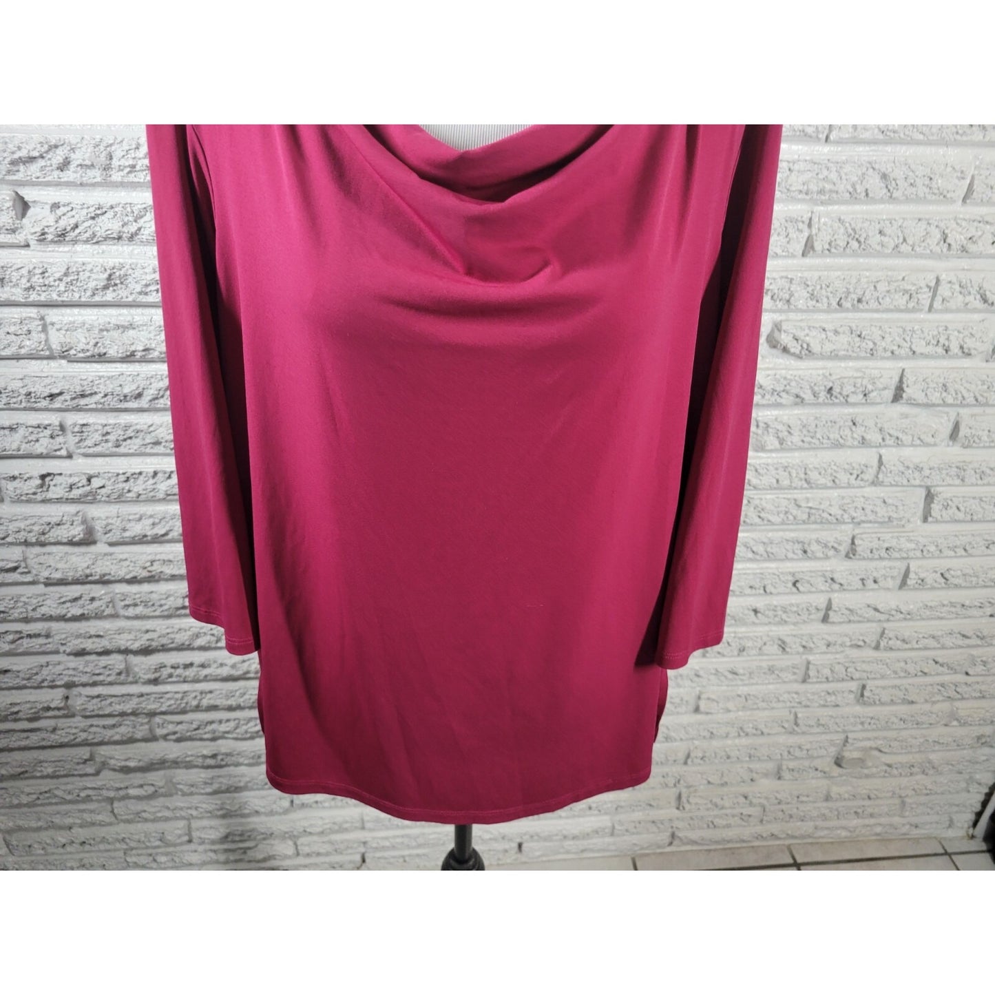 Investments II Womens Top 1X Plus 3/4 Sleeve Grommets Purple Office Lightweight