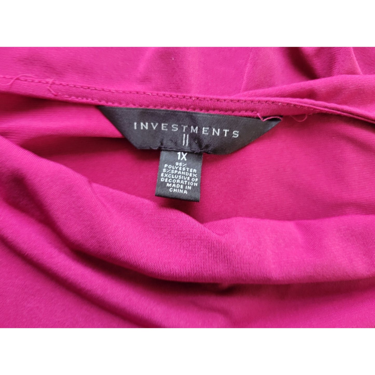 Investments II Womens Top 1X Plus 3/4 Sleeve Grommets Purple Office Lightweight