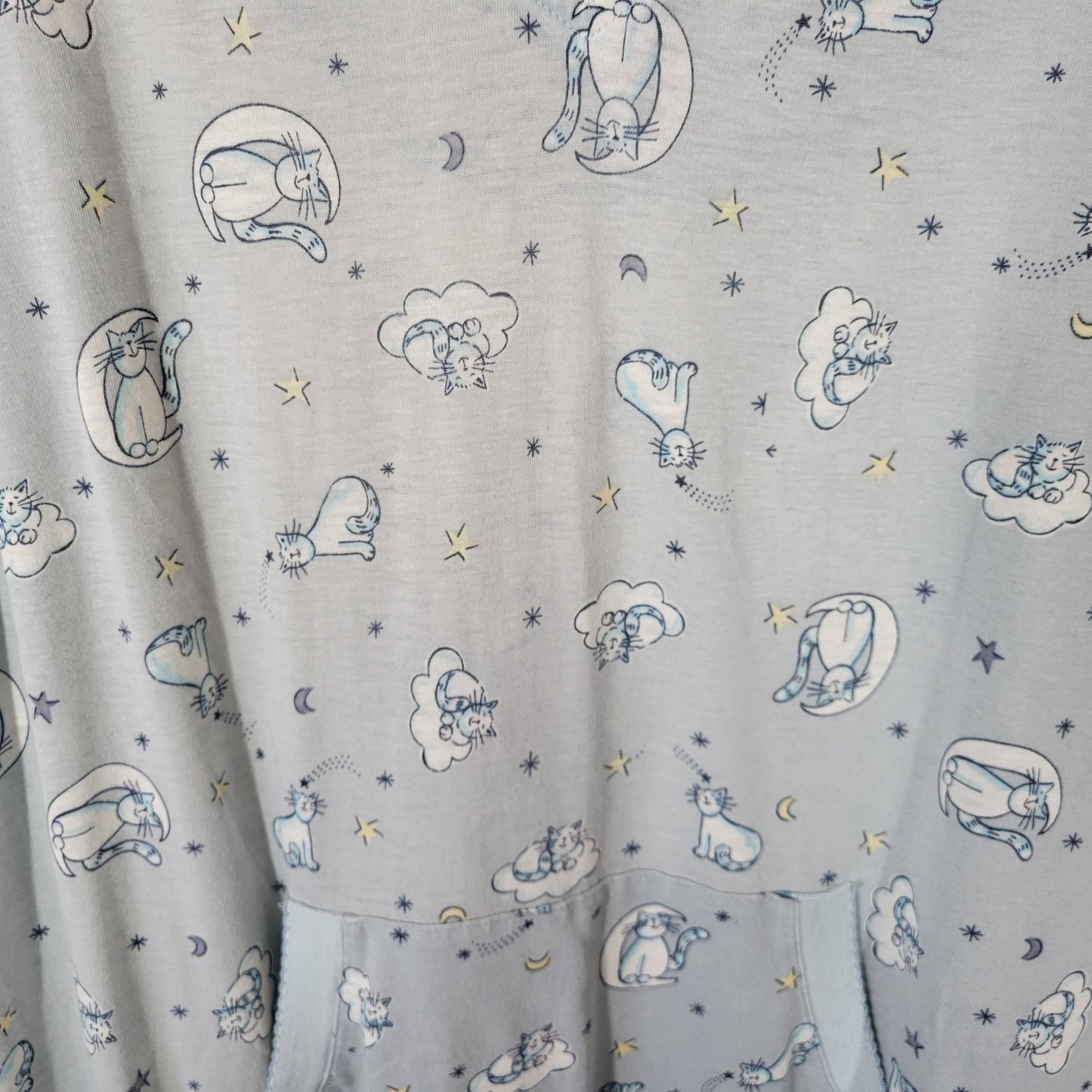 Enchanted Sleepwear Womens Nightgown XL Blue Kittens Cats Lightweight Loungewear