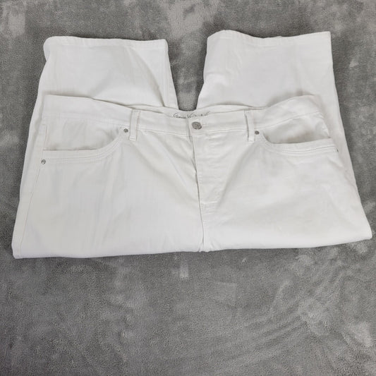 Gloria Vanderbilt Womens Shorts 18 Plus Skimmer Capri Slimming White Zip Fly