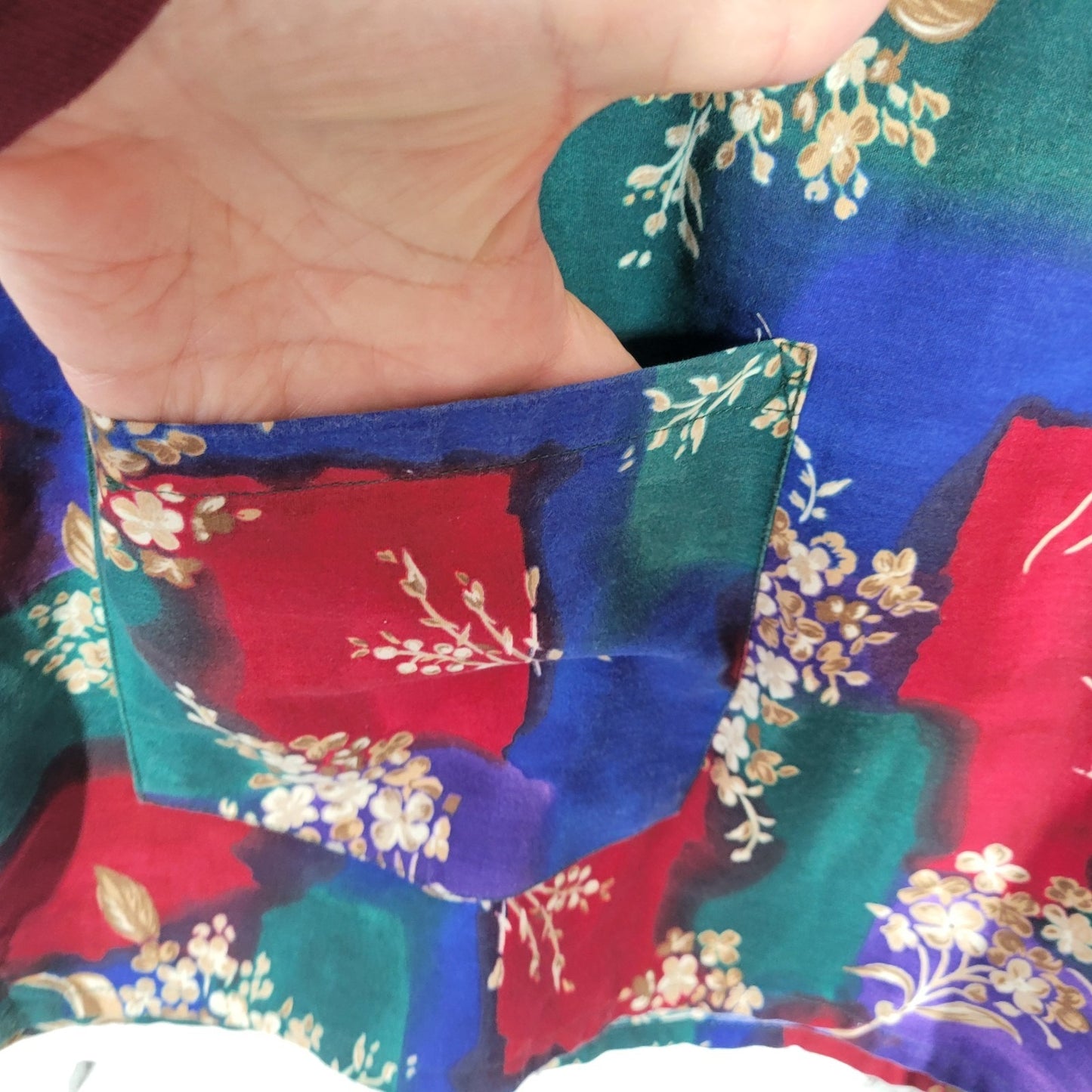 TL Uniforms Unisex Scrub Top XL Blue Red Green Floral Pockets Medical Poly Blend