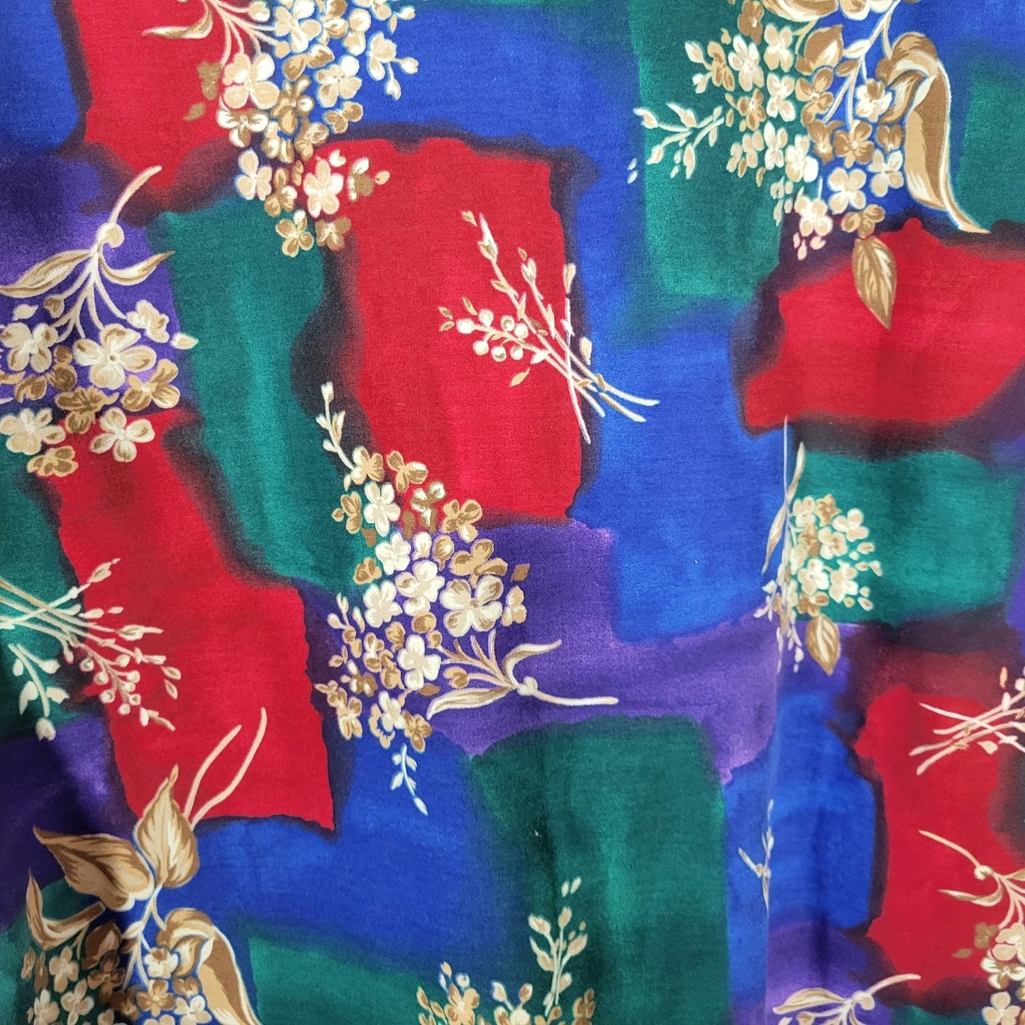 TL Uniforms Unisex Scrub Top XL Blue Red Green Floral Pockets Medical Poly Blend