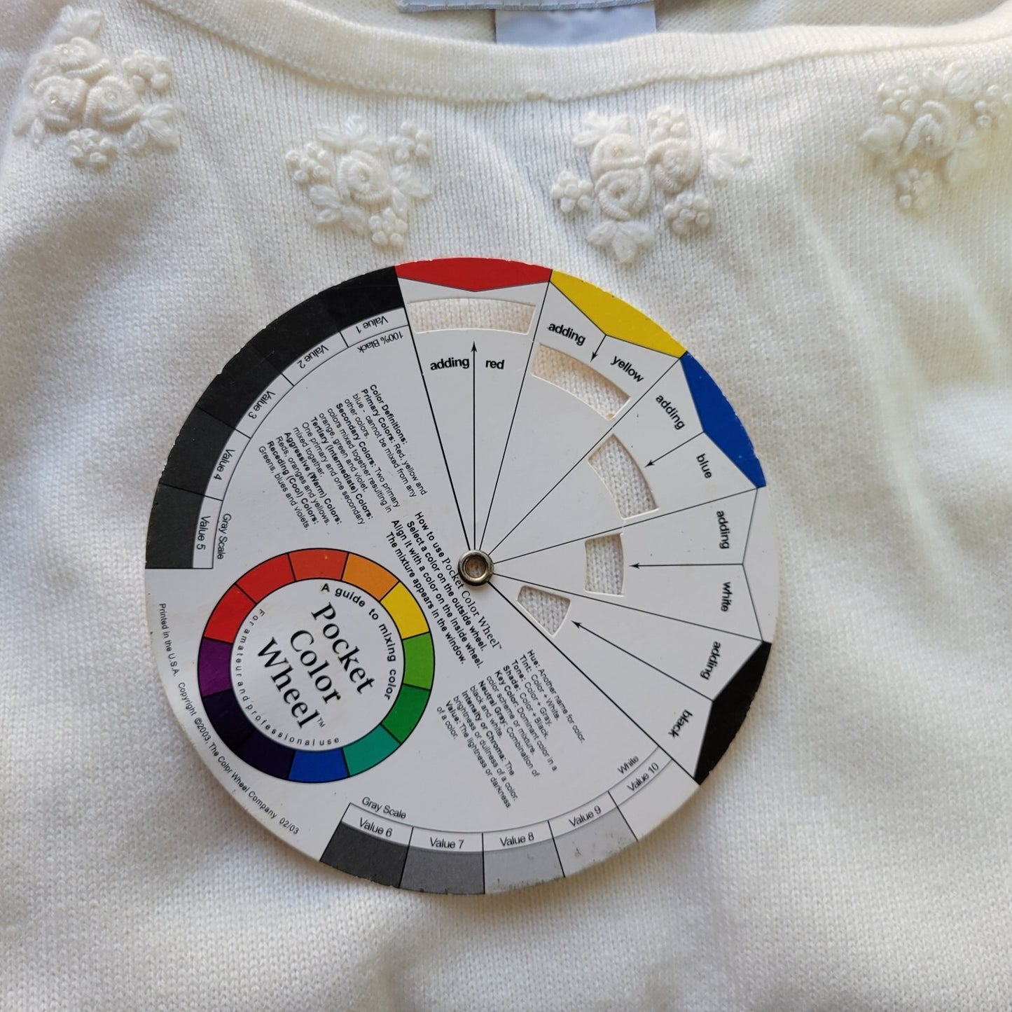 Sag Harbor Womens Top Extra Large 3/4 Sleeve White Acrylic Soft Embroidered