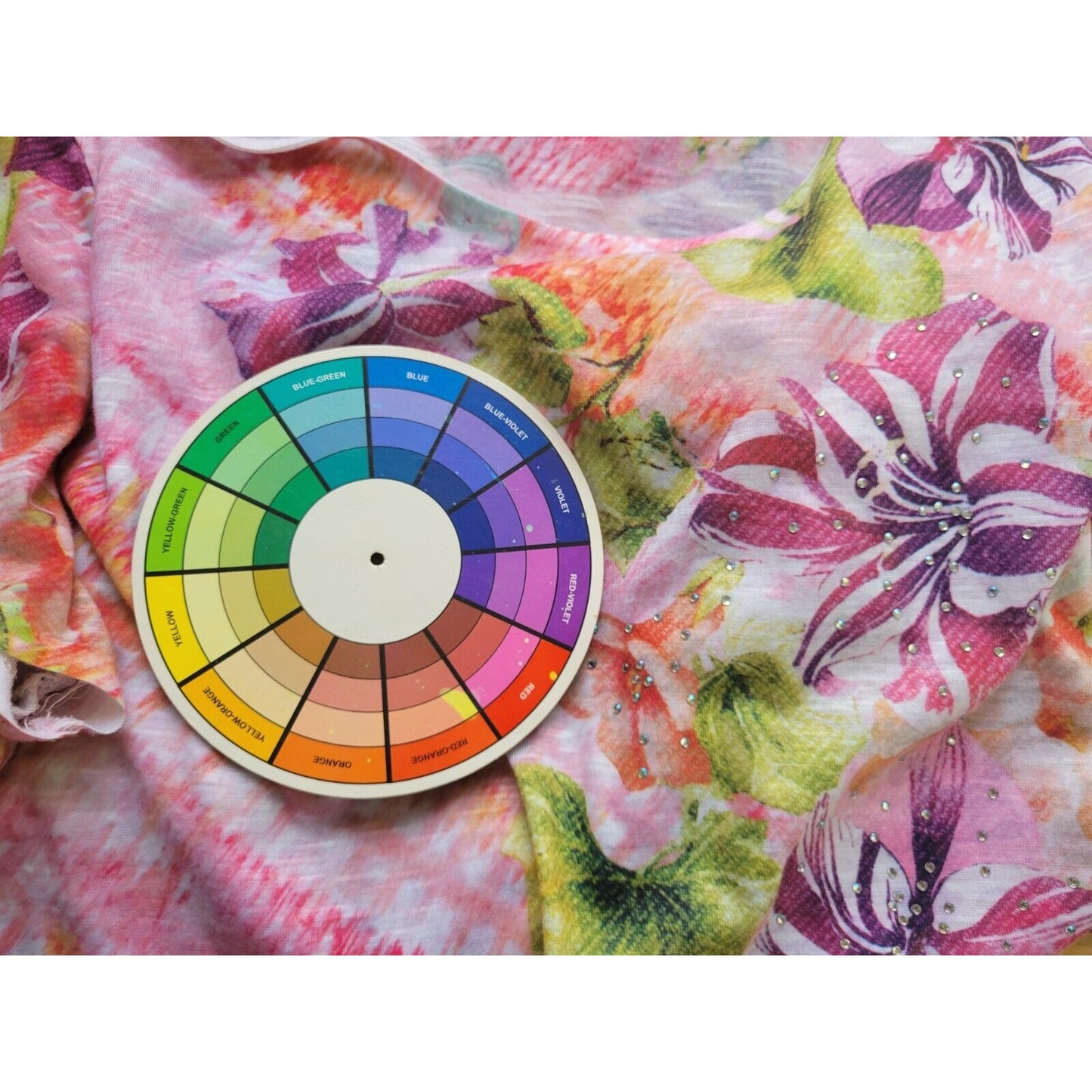 Time Tru Women Top XXL 20 Tee Cap Sleeve Pink Floral Tiered Rhinestone Polyester