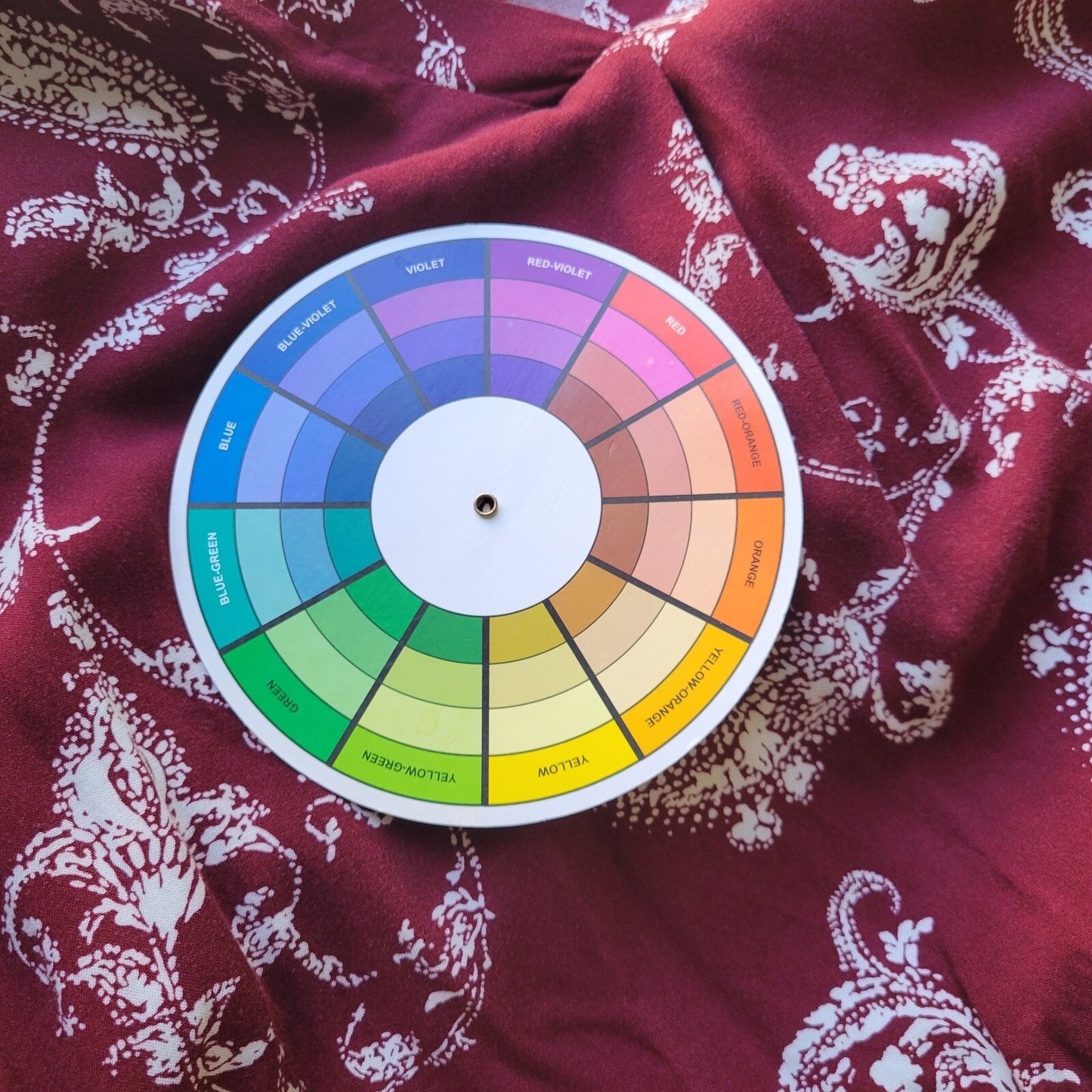 Kim Rogers Womens Top Extra Large Tunic Burgundy Paisley Rayon Asymmetric