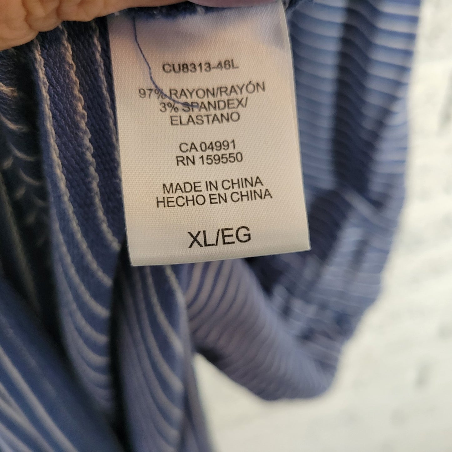 Hilary Radley Womens Dress Extra Large XL Mini Blue Stripe Pockets Comfy Casual