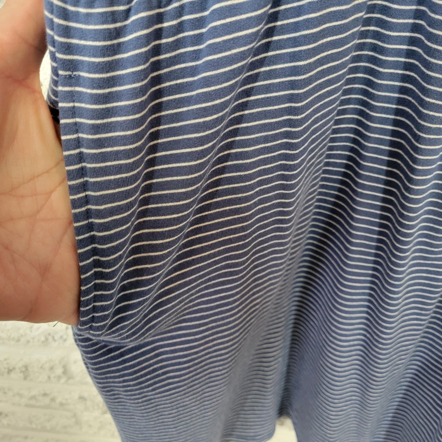 Hilary Radley Womens Dress Extra Large XL Mini Blue Stripe Pockets Comfy Casual