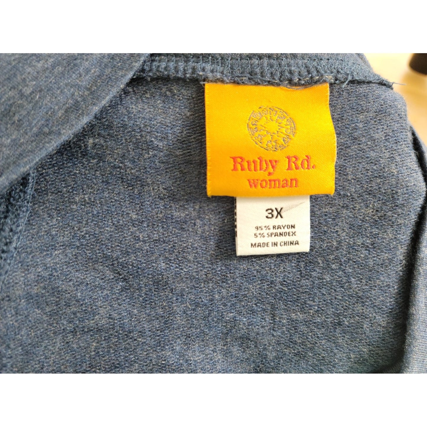 Ruby Rd Womens Top 3X Plus Long Sleeve Cowl Neck Studded Blue Casual Stretchy