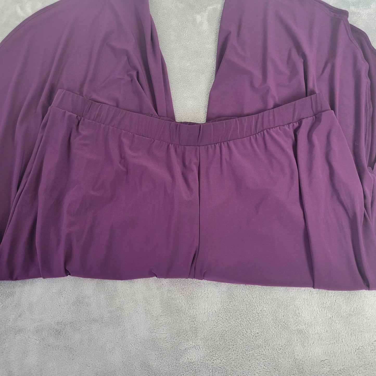 Serengeti Womens Pants 2X Plus Palazzo Wide Leg Crop Purple Comfy Flowy Casual