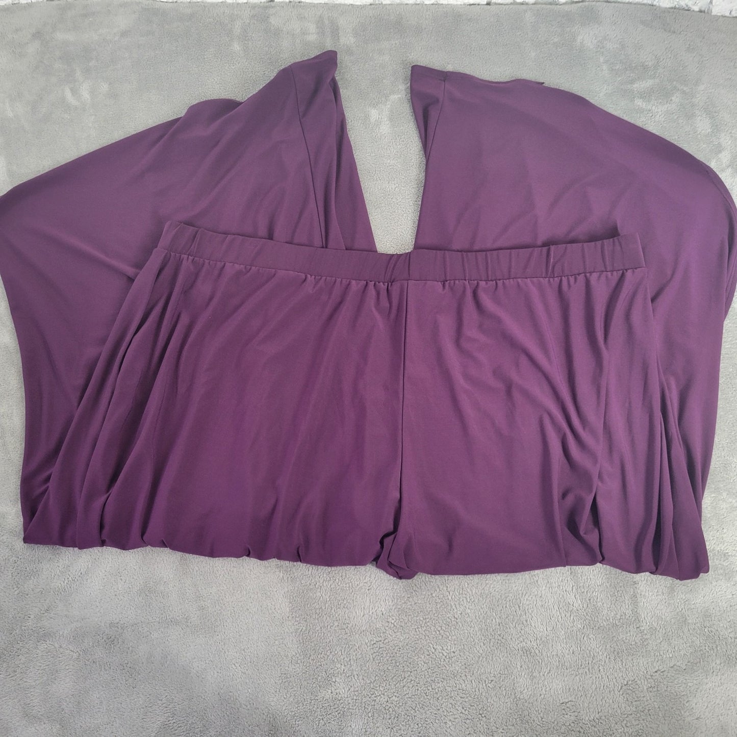 Serengeti Womens Pants 2X Plus Palazzo Wide Leg Crop Purple Comfy Flowy Casual