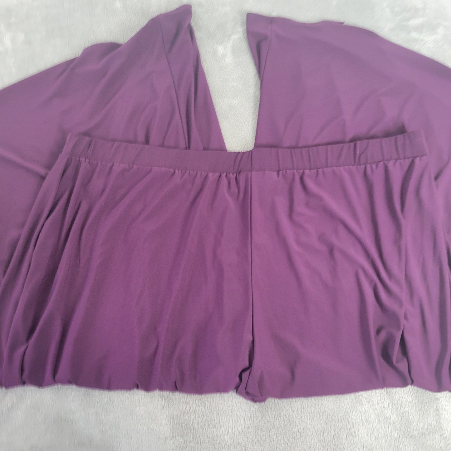 Serengeti Womens Pants 2X Plus Palazzo Wide Leg Crop Purple Comfy Flowy Casual