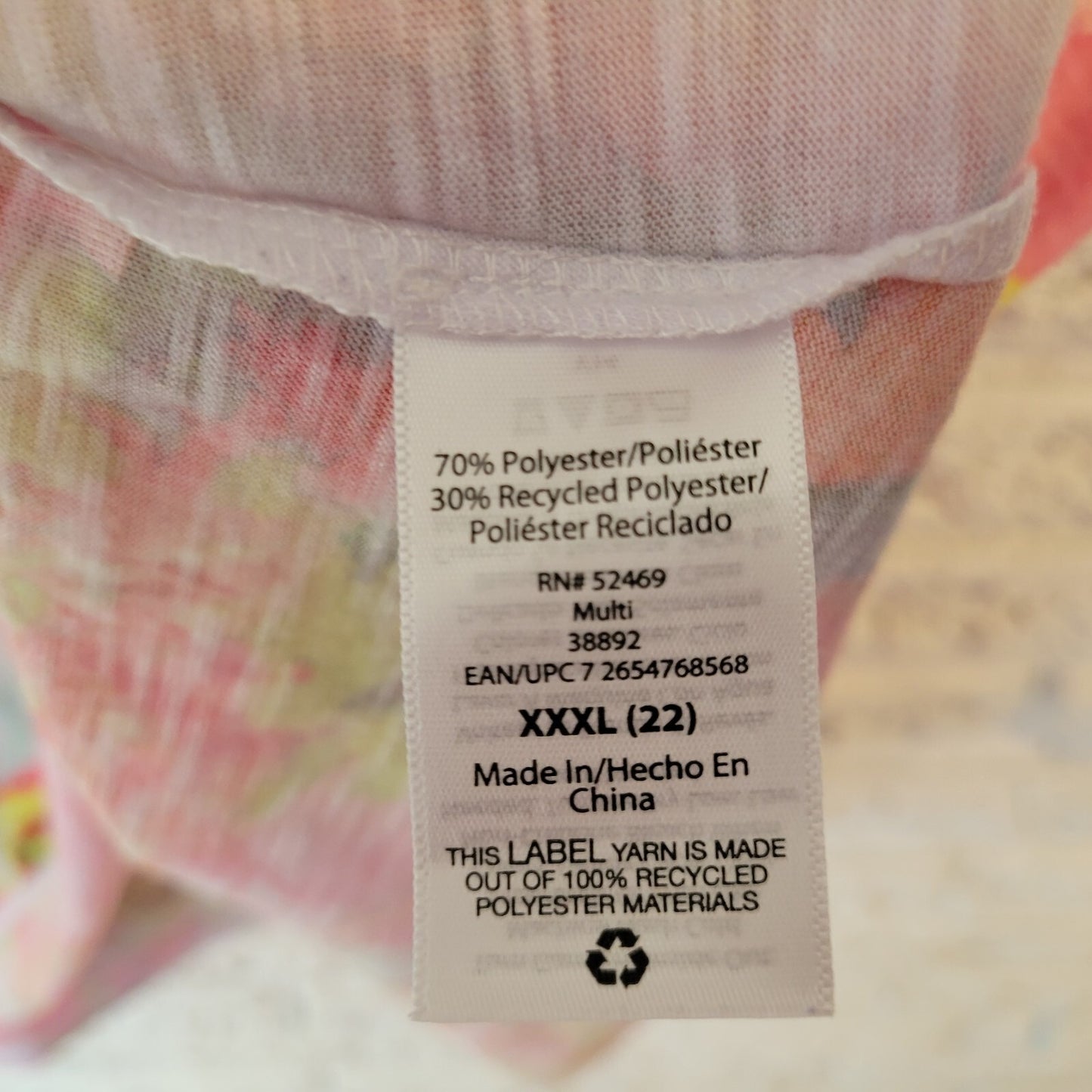 Concepts Womens Top XXXL 22 Plus Tank Pink Blue Floral Rhinestones Lightweight