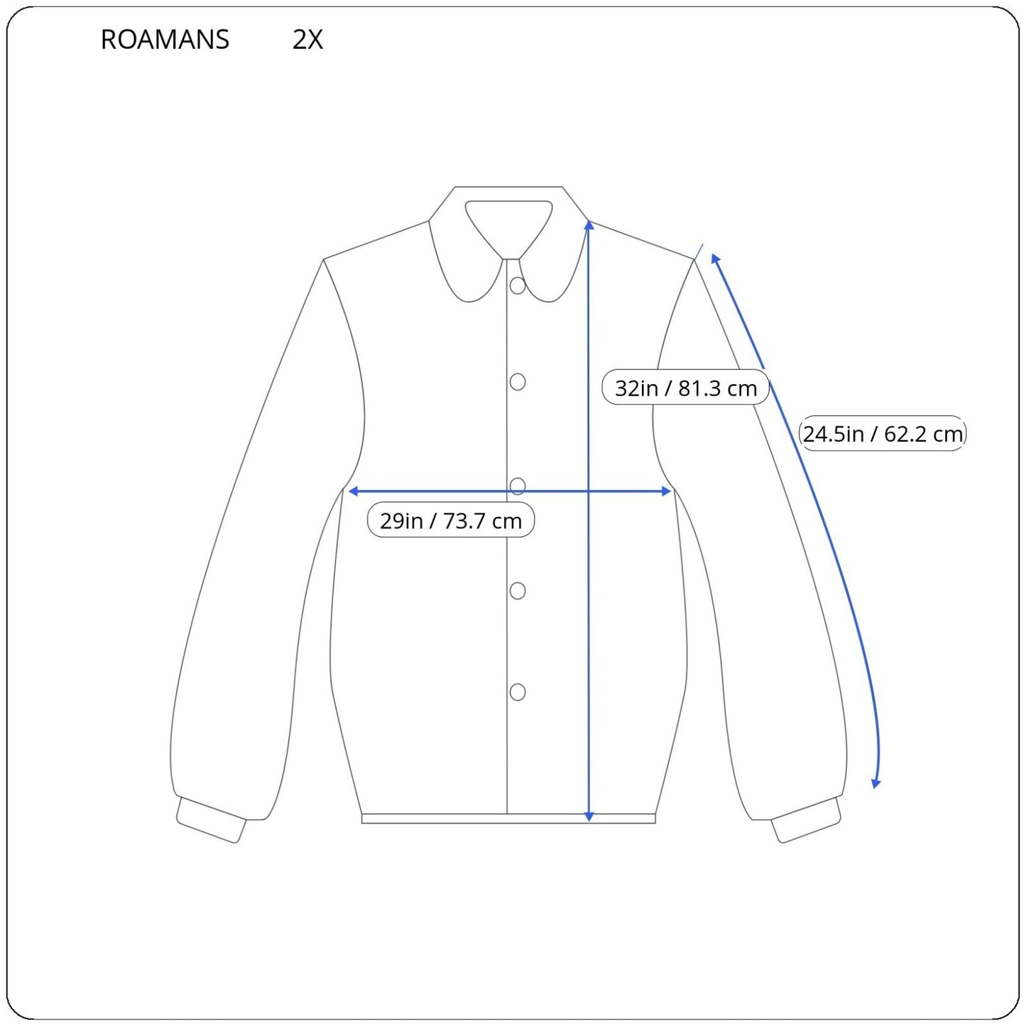 Roamans Womens Top 2X Plus Long Sleeve Collar Blue Stripe Cotton Blend Button Up