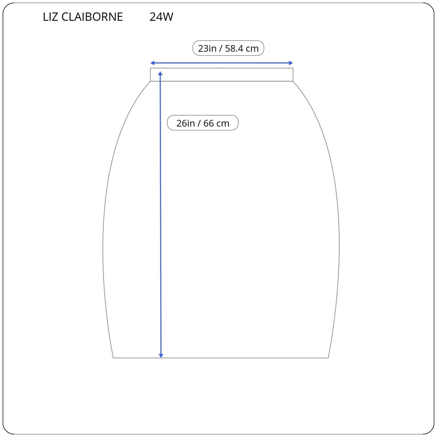 Liz Claiborne Womens Skirt 24W Plus Pencil Blue Animal Print Lined Zip Career