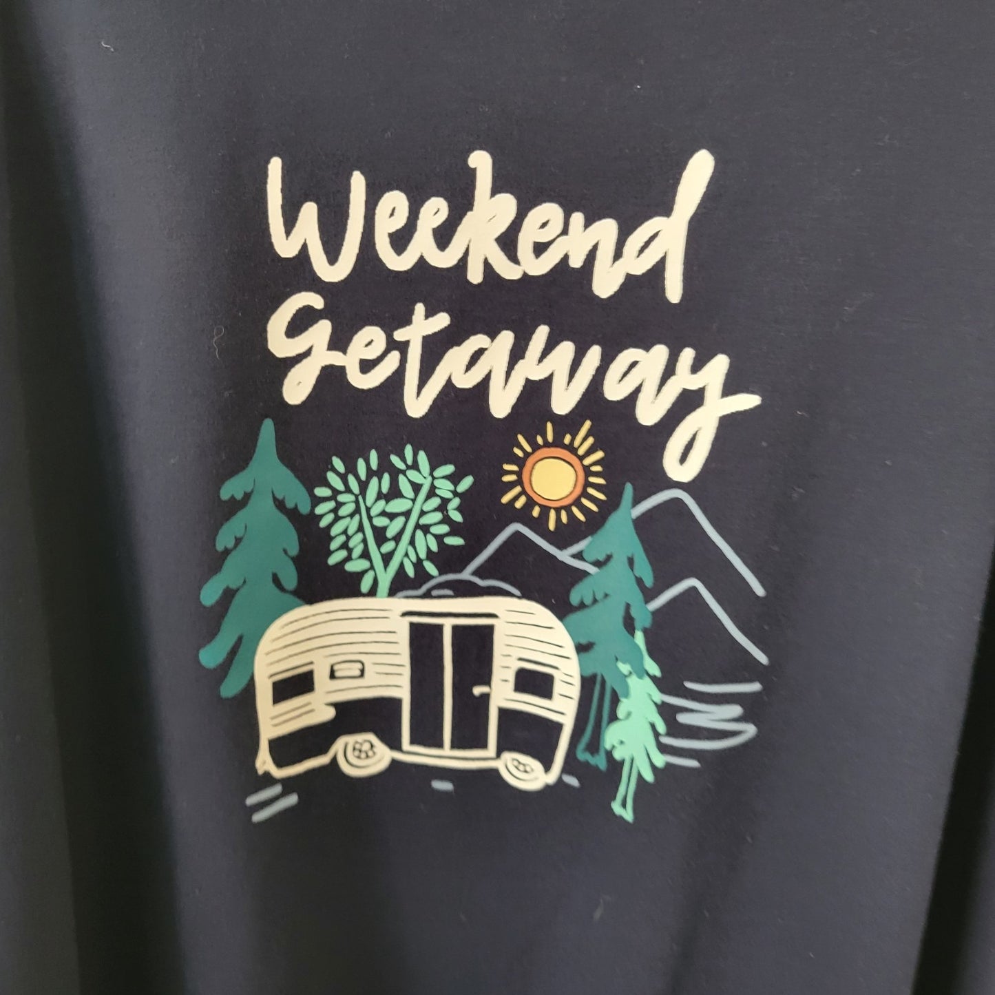 Joyspun Womens Sweatshirt 2X 18W 20W Plus Blue Camping Weekend Getaway Comfy