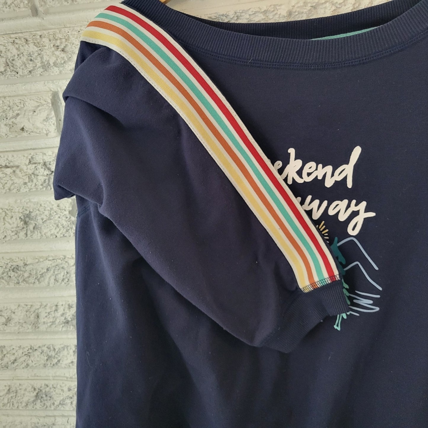 Joyspun Womens Sweatshirt 2X 18W 20W Plus Blue Camping Weekend Getaway Comfy