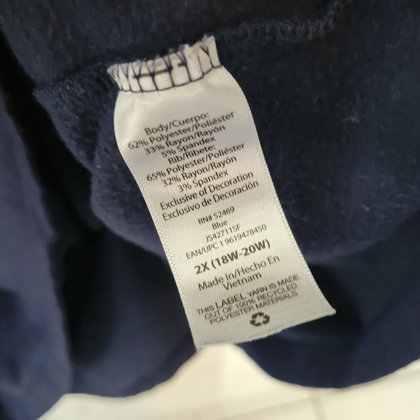 Joyspun Womens Sweatshirt 2X 18W 20W Plus Blue Camping Weekend Getaway Comfy