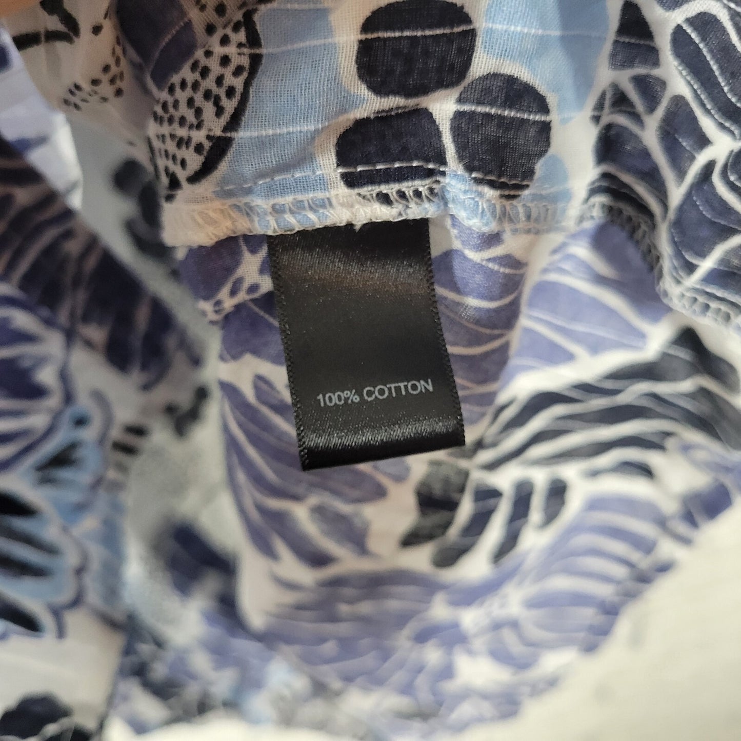 Avenue Perfect Shirt Womens Top 30 32 Plus Roll Tab Sleeve Blue Floral Sheer