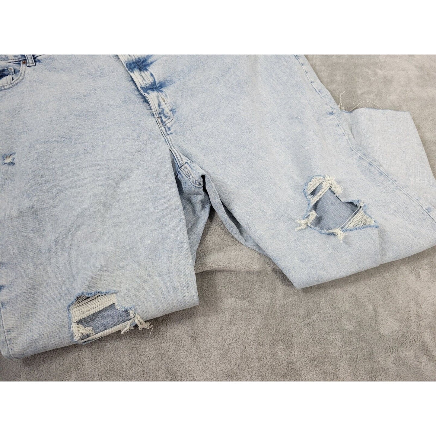 Old Navy OG Womens Jeans 28 Plus Straight Ankle  Distressed Raw Hem Button Fly