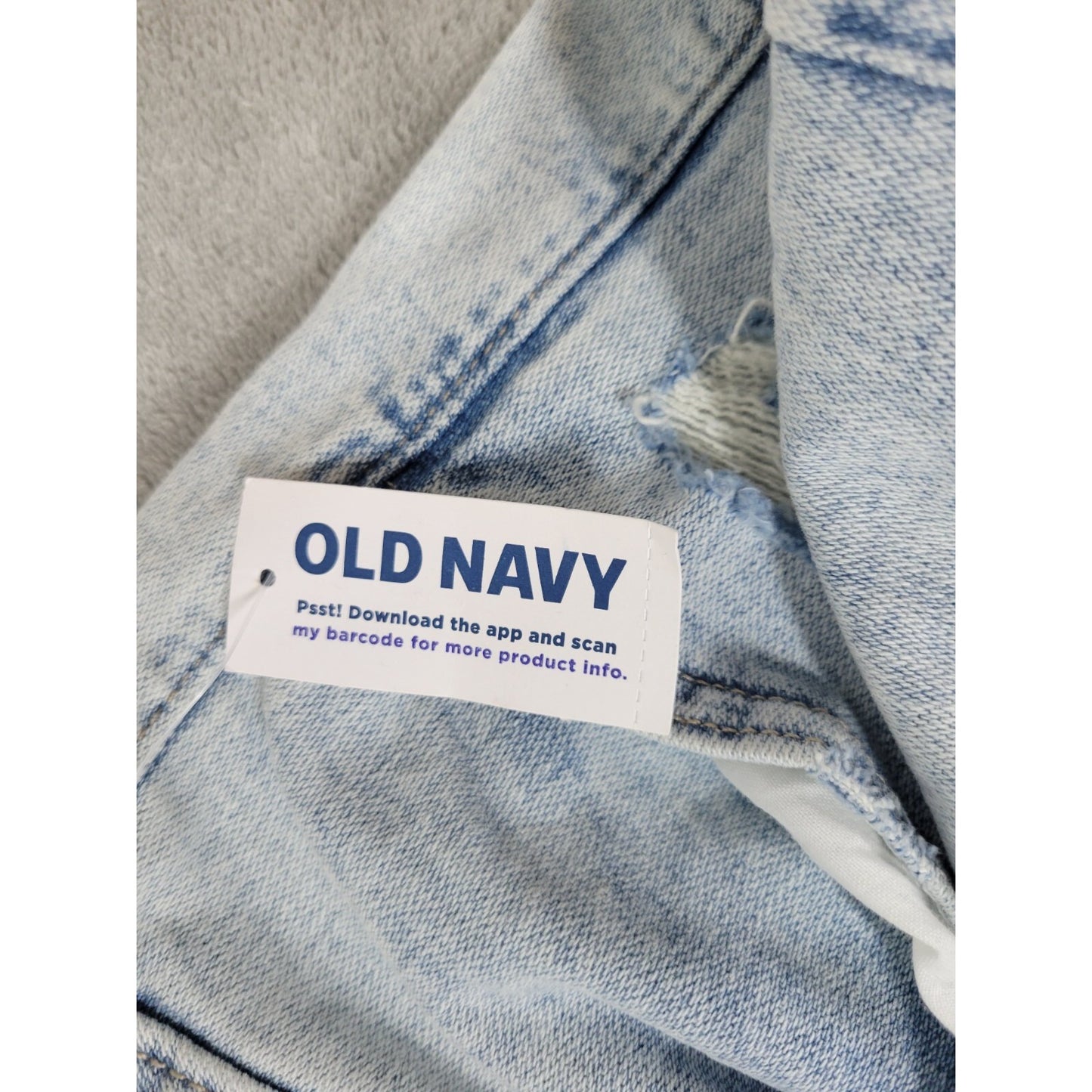 Old Navy OG Womens Jeans 28 Plus Straight Ankle  Distressed Raw Hem Button Fly