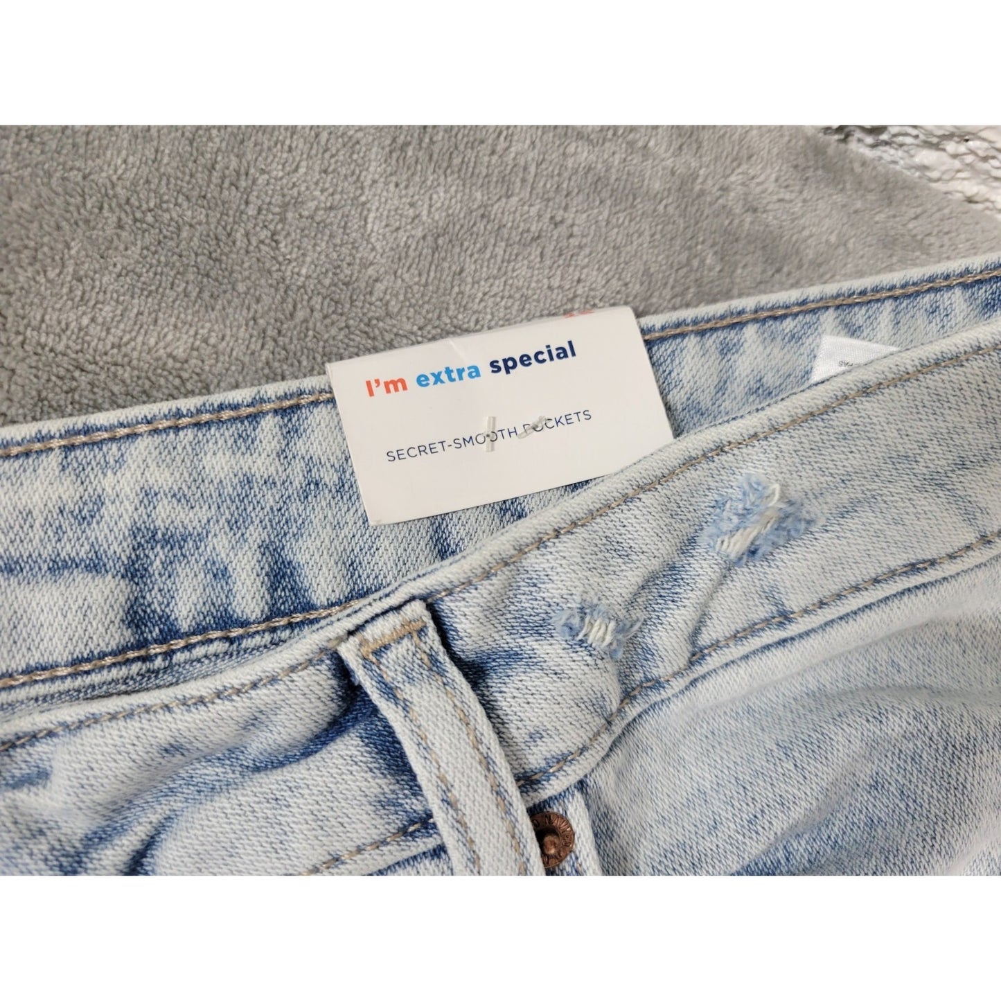 Old Navy OG Womens Jeans 28 Plus Straight Ankle  Distressed Raw Hem Button Fly