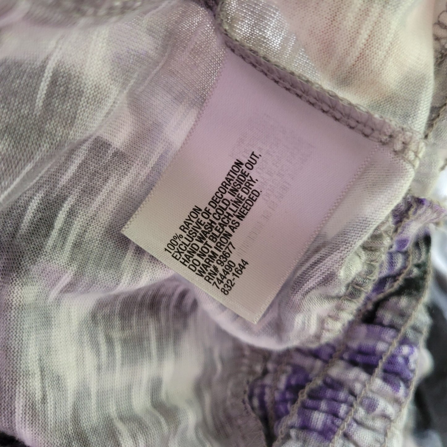 Worthington Womens Top Extra Large Peplum Purple Animal Print Angel Split Sleeve