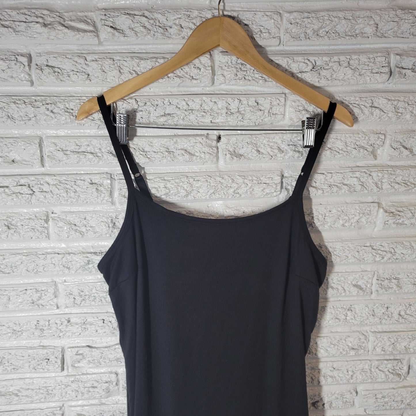 Terra Sky Women Top 1X Plus Camisole Adjustable Spaghetti Strap Black Lighweight
