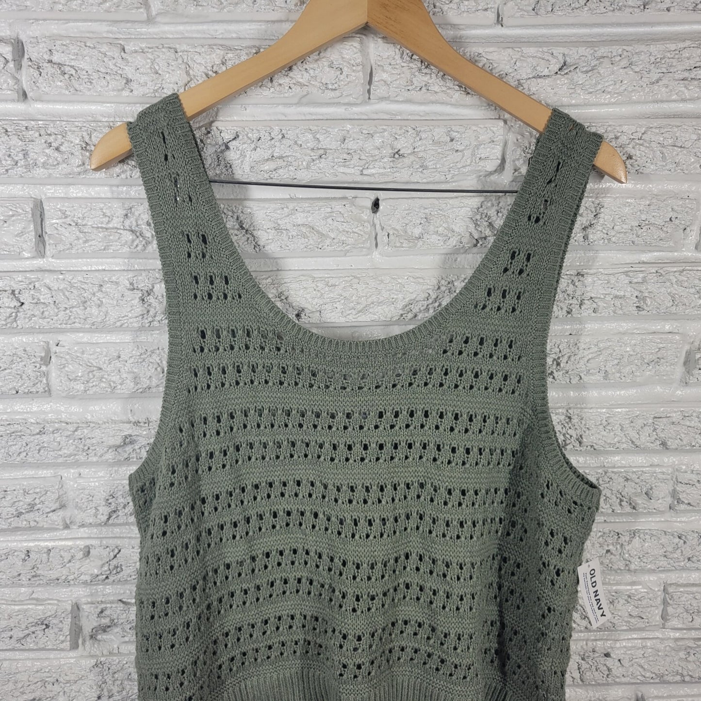 Old Navy Womens Top Extra Large XL Knit Sweater Green Cotton Casual Lightweight