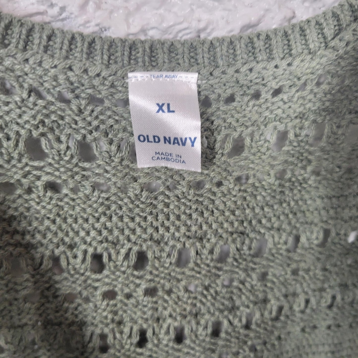 Old Navy Womens Top Extra Large XL Knit Sweater Green Cotton Casual Lightweight