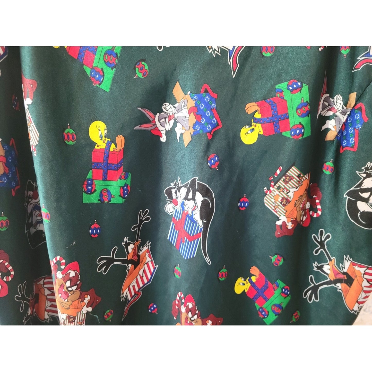 Christmas Looney Tunes Women Top 3X Plus Camisole Green Keyhole Tweety Taz Daffy