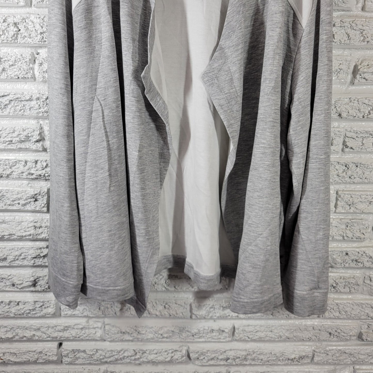 Chicos Womens Sweatshirt 3 Standard XL Cardigan Open Cuff Sleeve Gray Casual