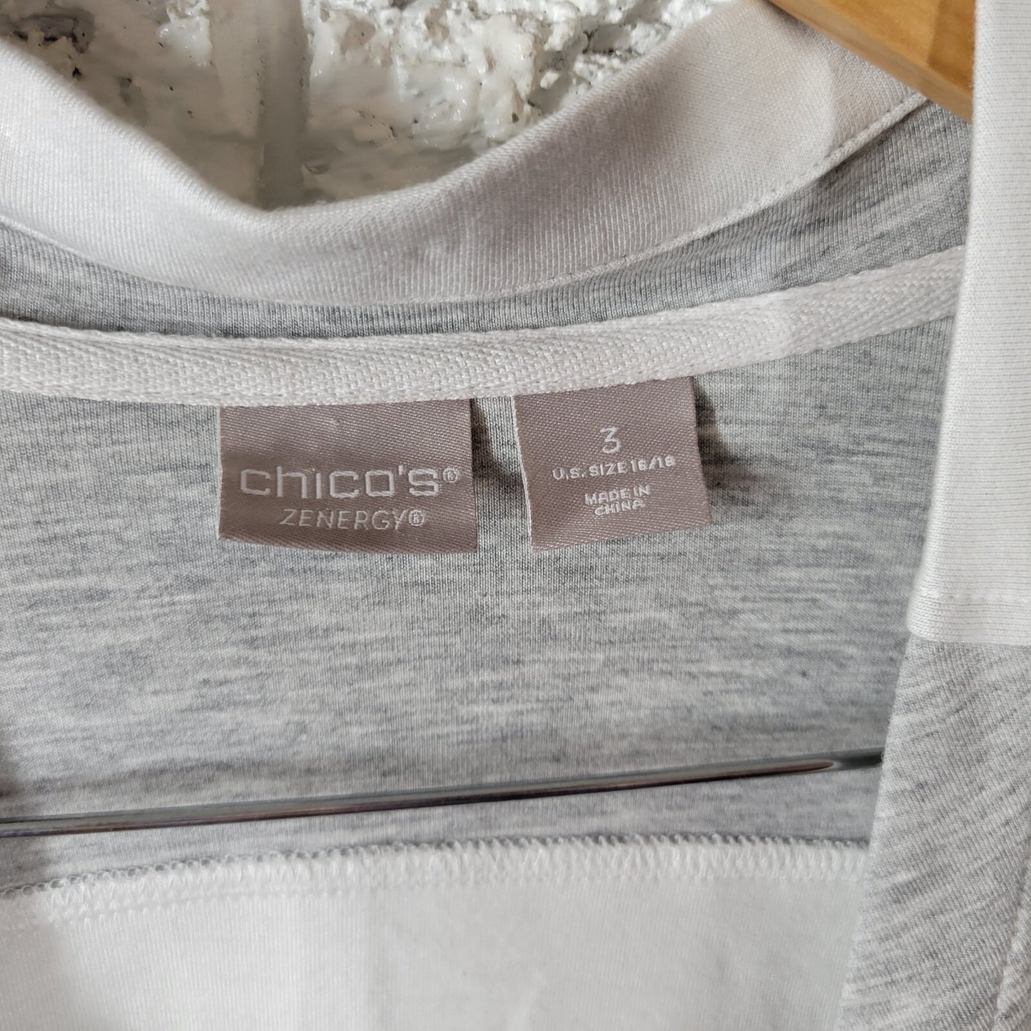 Chicos Womens Sweatshirt 3 Standard XL Cardigan Open Cuff Sleeve Gray Casual