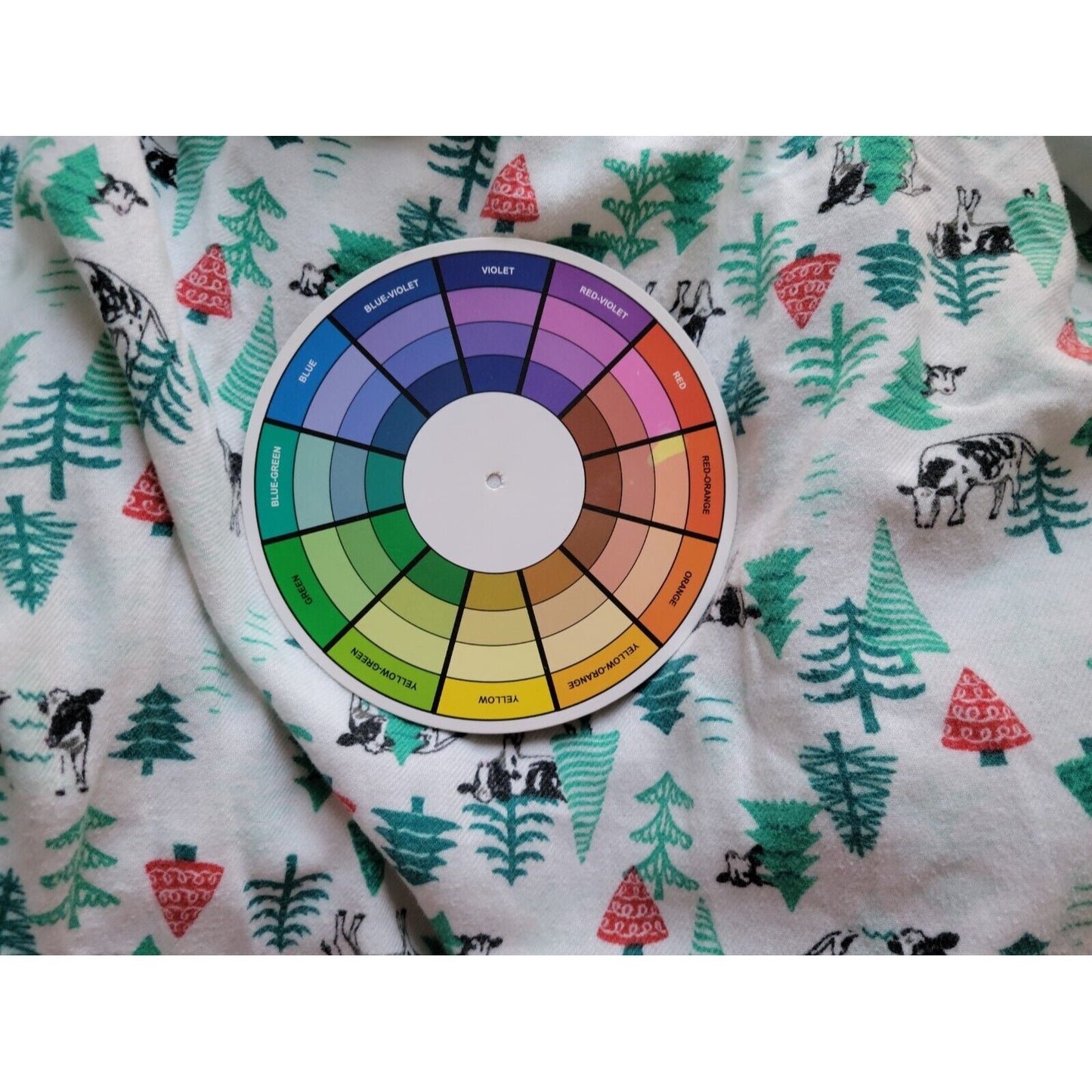 Christmas Lands End Women Pajamas XL 18 Nightgown Cows Cotton Collar Green Comfy