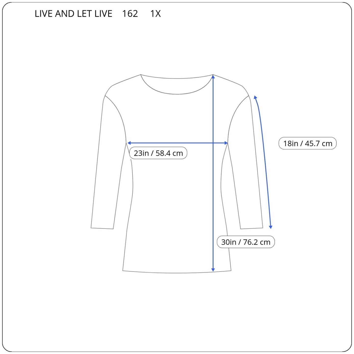 Live Let Live Womens Top 1X Plus Tunic 3/4 Sleeve Velour Gray Geometric Casual