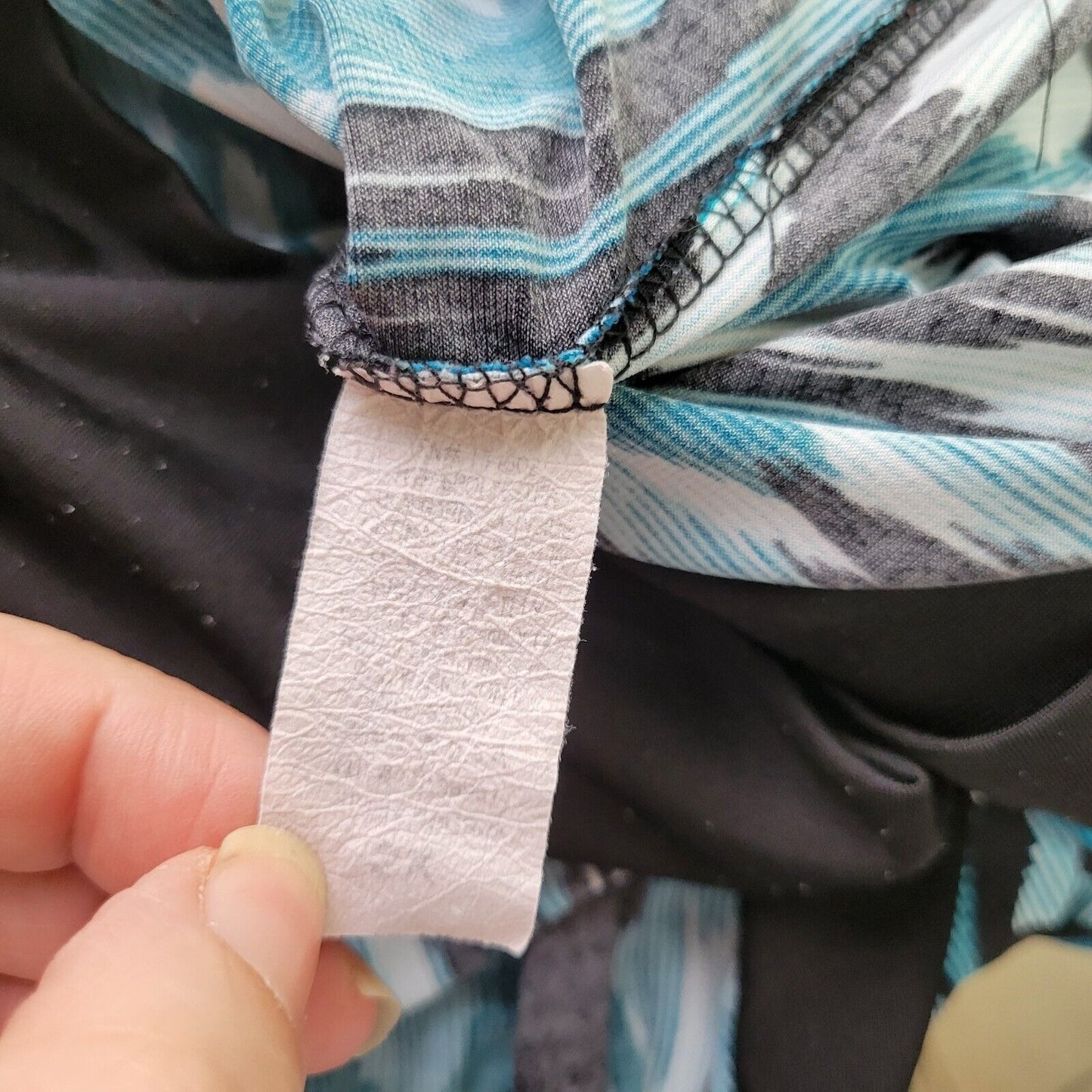 Judith Womens Top 2X Plus Short Sleeve Blue Black Diamonds Poly Blend Office