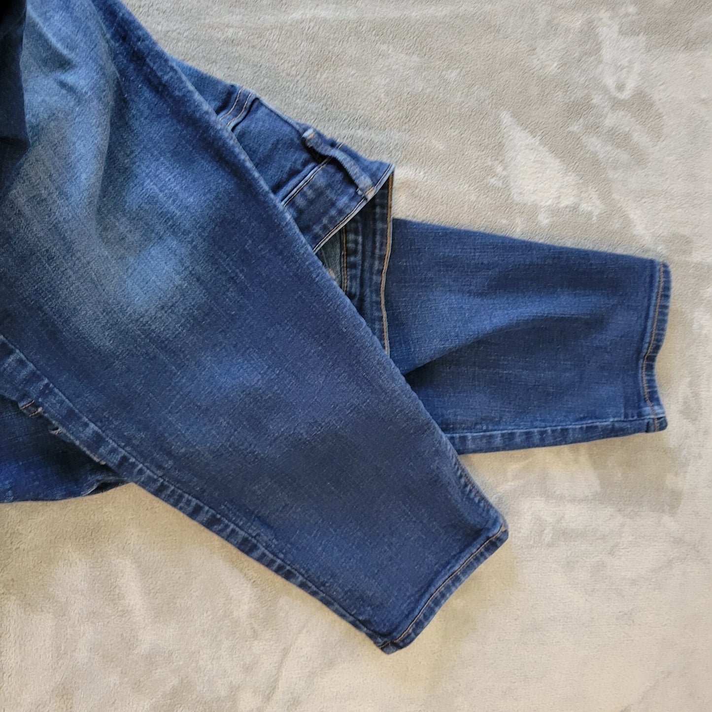 Old Navy Rockstar Womens Jeans 24 Plus Super Skinny Cropped Zip Dark Blue Denim